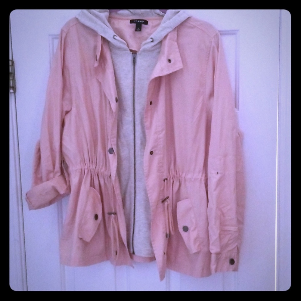 Lightweight anorak jacket with built in "h…